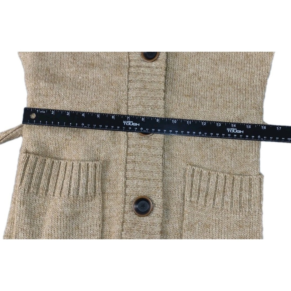 Ak Anne Klein Wool Blend Cardigan Women's LG Camel Knit Sweater Chunky Belted - Picture 8 of 11